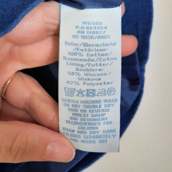 Boden Blue Velvet Embroidered Skirt 8L - Picture 4 of 4